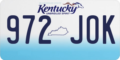 KY license plate 972JOK