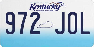 KY license plate 972JOL