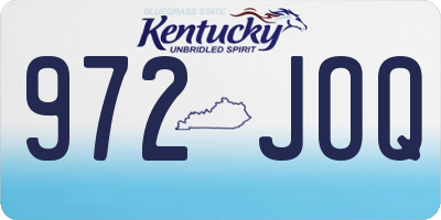 KY license plate 972JOQ