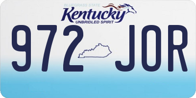 KY license plate 972JOR