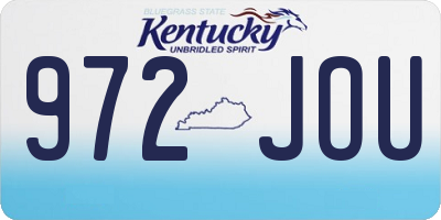 KY license plate 972JOU