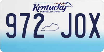 KY license plate 972JOX