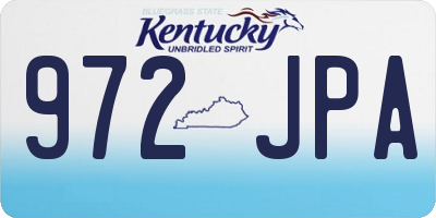 KY license plate 972JPA