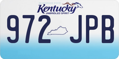 KY license plate 972JPB