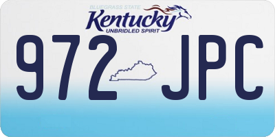 KY license plate 972JPC