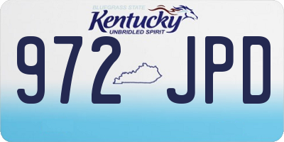 KY license plate 972JPD