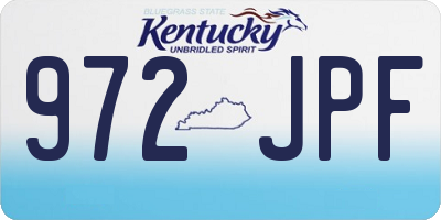 KY license plate 972JPF