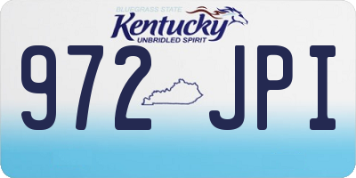 KY license plate 972JPI