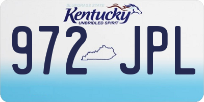 KY license plate 972JPL
