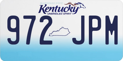 KY license plate 972JPM