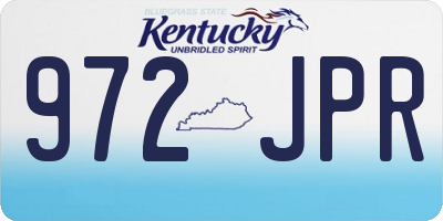 KY license plate 972JPR