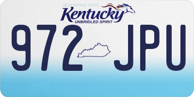 KY license plate 972JPU