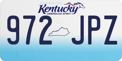 KY license plate 972JPZ