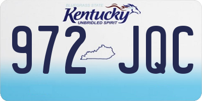 KY license plate 972JQC