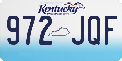 KY license plate 972JQF