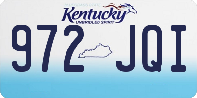 KY license plate 972JQI