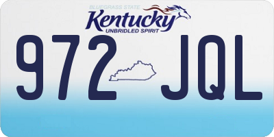 KY license plate 972JQL