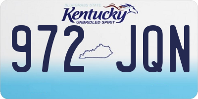 KY license plate 972JQN