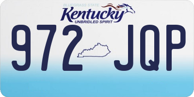 KY license plate 972JQP