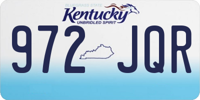 KY license plate 972JQR