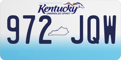 KY license plate 972JQW