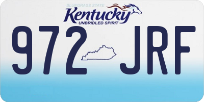 KY license plate 972JRF