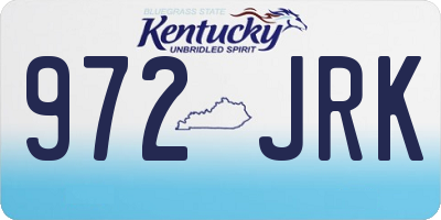 KY license plate 972JRK