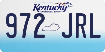 KY license plate 972JRL