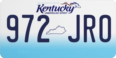 KY license plate 972JRO