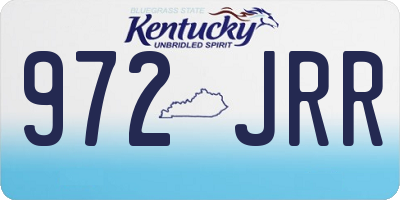 KY license plate 972JRR