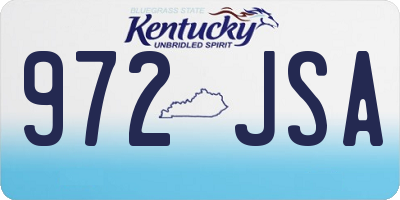 KY license plate 972JSA