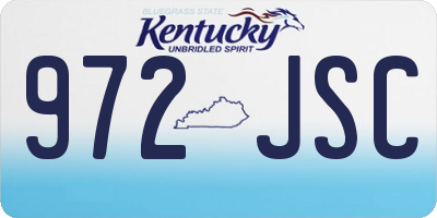 KY license plate 972JSC