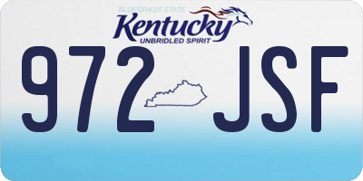 KY license plate 972JSF