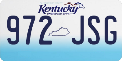 KY license plate 972JSG