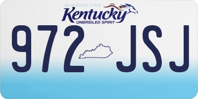 KY license plate 972JSJ