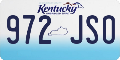 KY license plate 972JSO