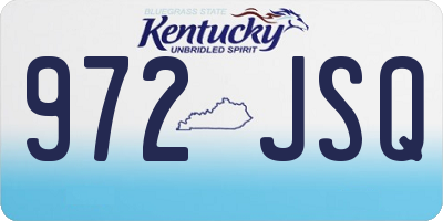 KY license plate 972JSQ