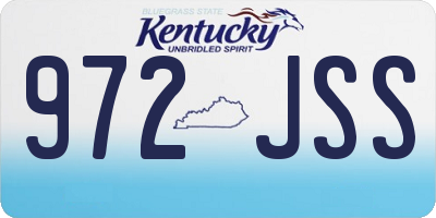 KY license plate 972JSS