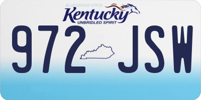 KY license plate 972JSW