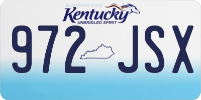KY license plate 972JSX