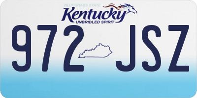 KY license plate 972JSZ