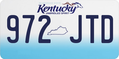 KY license plate 972JTD