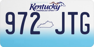 KY license plate 972JTG
