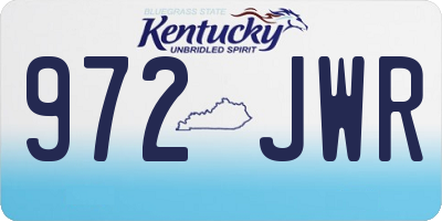 KY license plate 972JWR