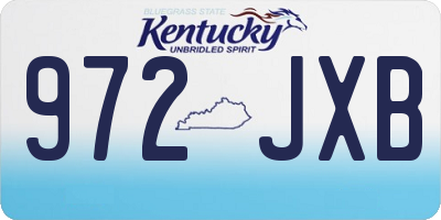 KY license plate 972JXB