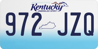 KY license plate 972JZQ