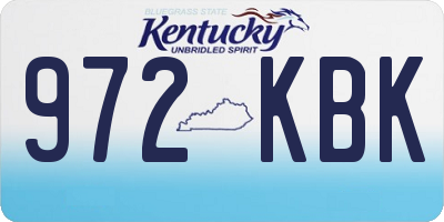 KY license plate 972KBK