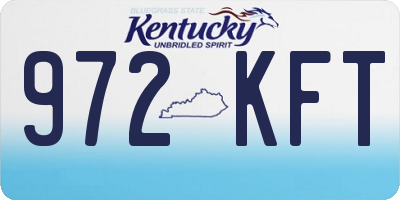 KY license plate 972KFT