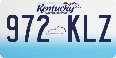 KY license plate 972KLZ