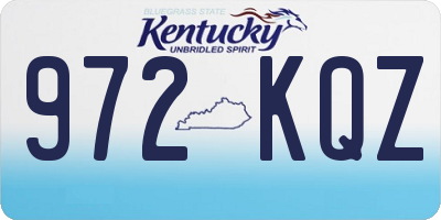 KY license plate 972KQZ